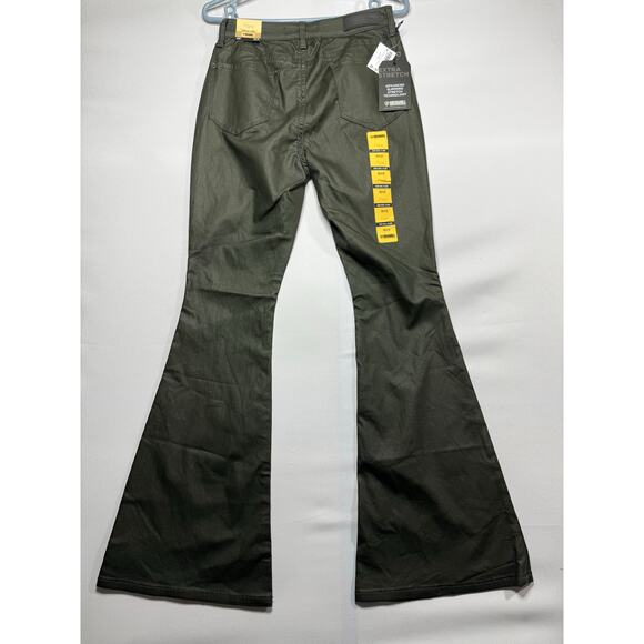 NWT Rock & Roll Denim Women's High Rise Flare Green Pants - Size 29x31.5 - Picture 1 of 8